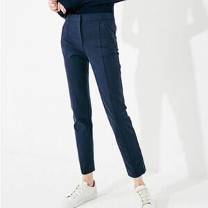 Tory Burch Vanner Navy Blue Stretch Slim Fit Ankle Pants Trousers Size 0